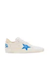Golden Goose Deluxe Brand Low-top White Leather Sneakers With Blue Star Accent