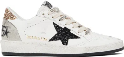 Golden Goose White Ball Star Sneakers In 10750 White/black/ic