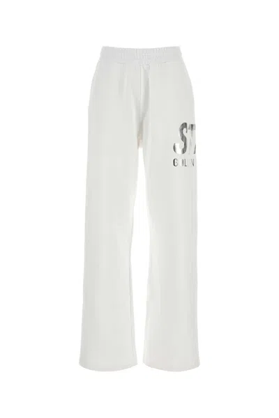 Golden Goose White Cotton Joggers In Opticwhite