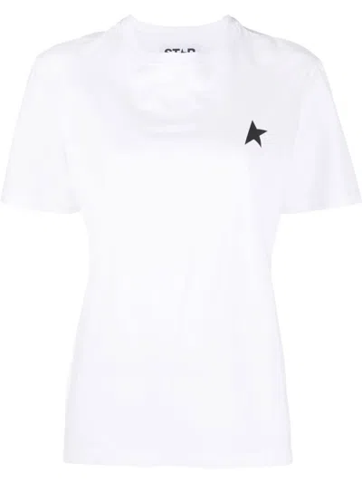 GOLDEN GOOSE WHITE COTTON LOGO T-SHIRT