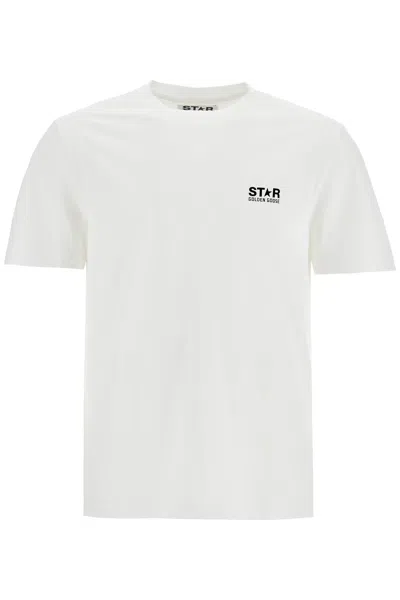 Golden Goose Logo Print Cotton T-shirt In White