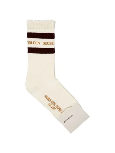 Golden Goose White Cotton Polyamide Spandex Socks In Neutral
