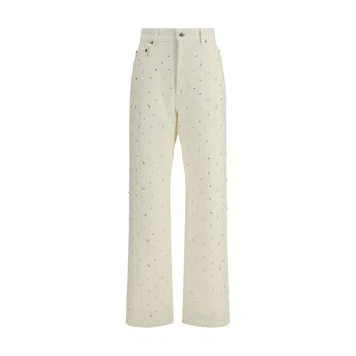 Golden Goose White Cotton Straight-leg Jeans In Multi