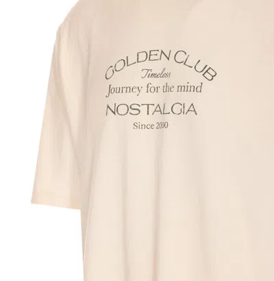 Golden Goose White Cotton T-shirt In Heritage White Black