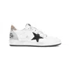 Golden Goose Ballstar Leather Upper And Toe Glitter Star And Heel Suede Spur Shoes In White