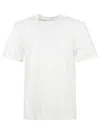 Golden Goose Ribbed Crew-neck Cotton T-shirt With Short Sleeves In White