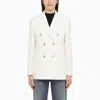 GOLDEN GOOSE GOLDEN GOOSE WHITE DOUBLE-BREASTED JACKET IN WOOL BLEND