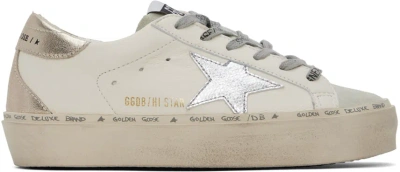 Golden Goose White Hi Star Classic Suede Sneakers In 10740 White/ice/silv