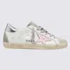 GOLDEN GOOSE GOLDEN GOOSE WHITE ICE AND ORCHID PINK LEATHER SUPER-STAR SNEAKERS