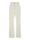 Golden Goose Women White Jeans With Belt Loops And All-over Crystal Embellishments In Denim Woman In White