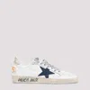 Golden Goose Ball Star Sneakers In Vintage Effect Leather With Blue Leather Star Shoes