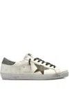 Golden Goose Super-star Sneakers With Lizard Effect Star And Grey Heel Tab