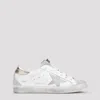 Golden Goose Super-star White And Silver Leather Womans Sneakers In White