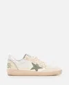 Golden Goose Deluxe Brand Distressed Nubuck Leather Sneakers With Metallic Accents In Green