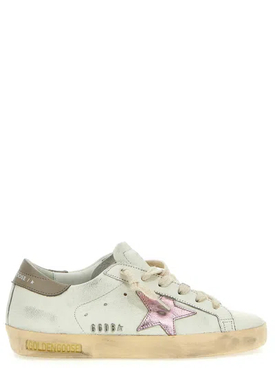 Golden Goose White Lace Up Sneakers In Multi