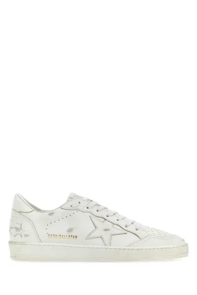 GOLDEN GOOSE WHITE LEATHER BALL STAR SNEAKERS