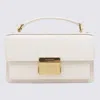 Golden Goose Deluxe Brand Structured Handbag With Gold-tone Clasp And Detachable Strap In White