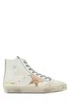 Golden Goose White Leather Francy Sneakers In Orange