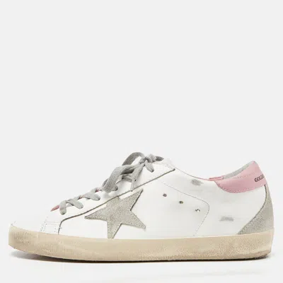 Pre-owned Golden Goose White Leather Hi Star Low Top Sneakers Size 39