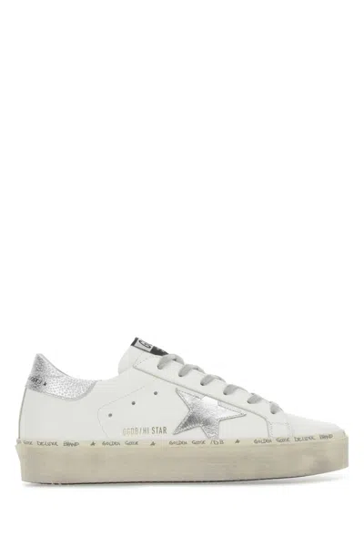 Golden Goose White Leather Hi Star Trainers In 80185