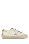 GOLDEN GOOSE WHITE LEATHER HI STAR SNEAKERS