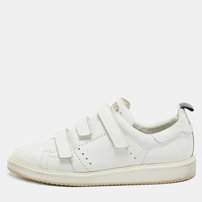 Pre-owned Golden Goose White Leather Low Top Trainers Size 43