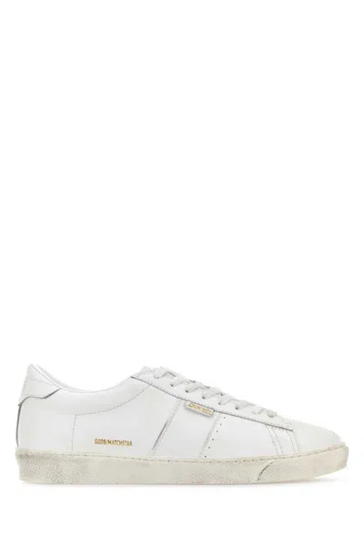 GOLDEN GOOSE WHITE LEATHER MATCHSTAR SNEAKERS