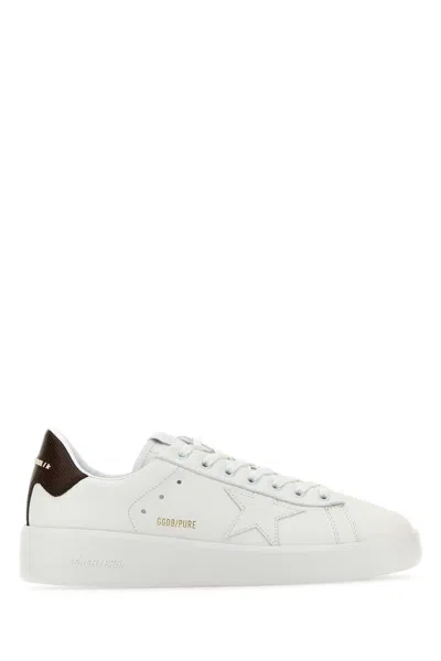Golden Goose White Leather Pure New Sneakers In Whiteburgundy