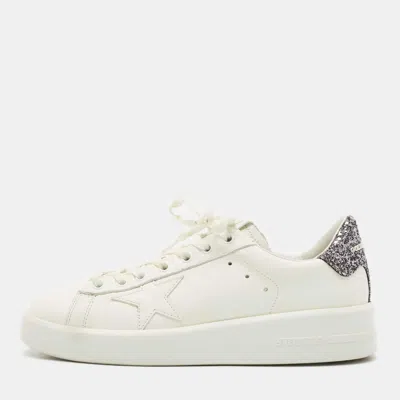 Pre-owned Golden Goose White Leather Pure Star Sneakers Size 39