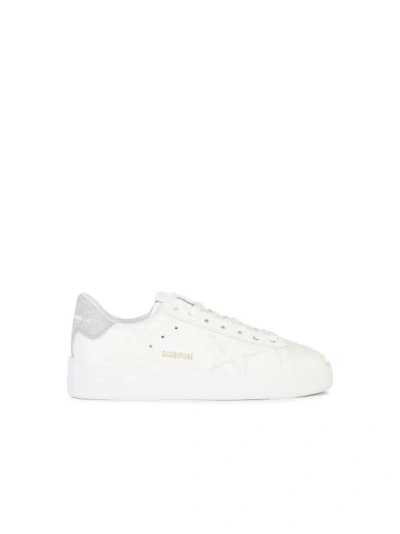GOLDEN GOOSE WHITE LEATHER PURESTAR SNEAKERS