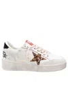 Golden Goose Leopard-print Leather Star Sneakers In White