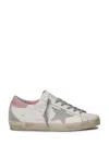 Golden Goose Super-star Sneakers In Nappa Leather With Suede Star And Pink Leather Heel Tab Shoes In White
