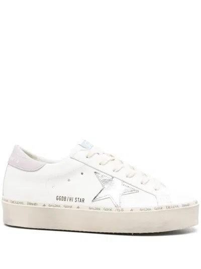 GOLDEN GOOSE WHITE LEATHER SNEAKERS