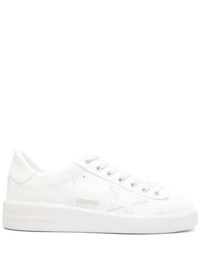 GOLDEN GOOSE WHITE LEATHER SNEAKERS