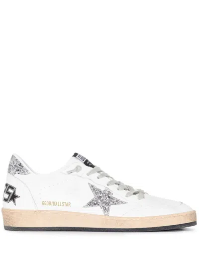 Golden Goose Deluxe Brand Women Ballstar Leather Sneakers With Logo On The Side In White