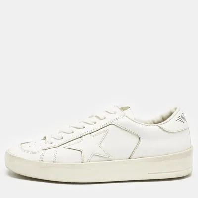 Pre-owned Golden Goose White Leather Stardan Low Top Sneakers Size 38