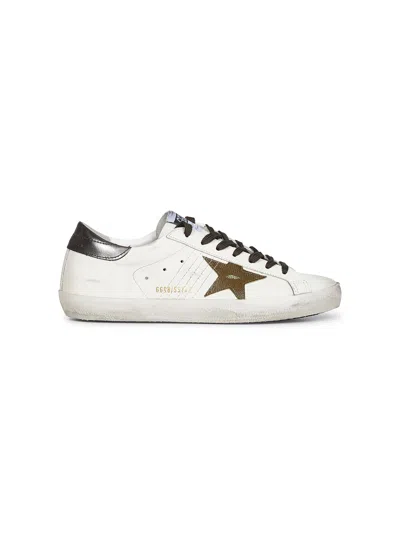 Golden Goose Men White Leather Super-star Sneakers