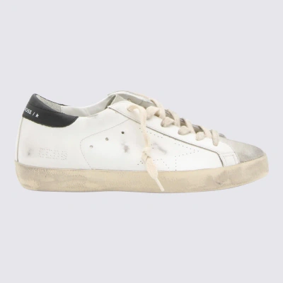 Golden Goose White Leather Super-star Sneakers In White/ice/black