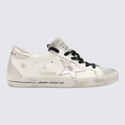 Golden Goose White Leather Super Star Sneakers In White/quartz/ice