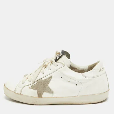 Pre-owned Golden Goose White Leather Superstar Sneakers Size 37