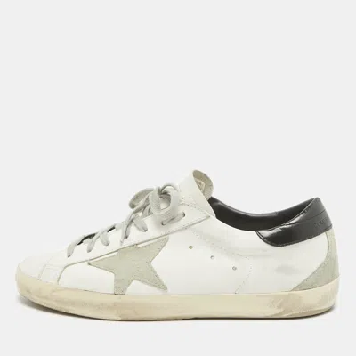 Pre-owned Golden Goose White Leather Superstar Sneakers Size 42