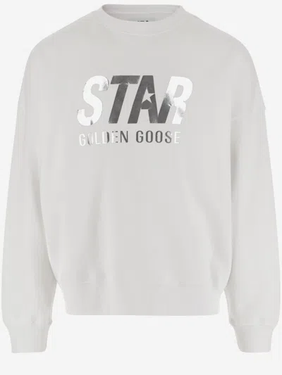 GOLDEN GOOSE WHITE LOGO SWEATSHIRT