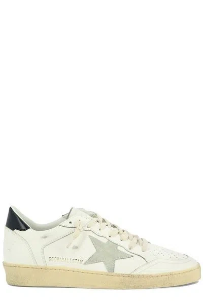 Golden Goose White Low Top Leather Trainers With Vintage Effect Workmanship For Men
