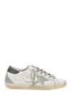 Golden Goose White Low Top Sneakers With Star Patch In Vintage Leather Woman In Gray