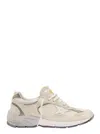 Golden Goose White Low-top Sneakers With Suede Inserts And Side Star In Leather Man In White