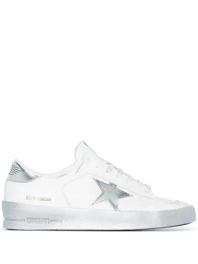 Golden Goose White Metallic Distressed Sneakers In Multi
