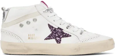 Golden Goose White Mid Star Sneakers In 82710 White/bordeaux