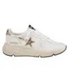 Golden Goose Running Sole Sneakers In Nappa With Laminated Star And Lizard Printed Heel Tab Shoes In Neutral