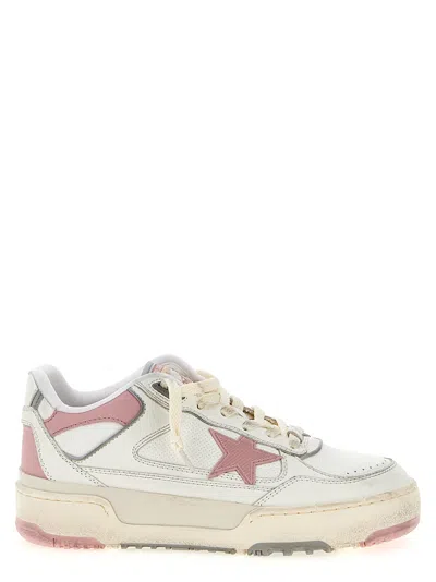 Golden Goose White Pink Lace Up Sneakers