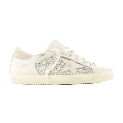Golden Goose White Platinum Leather Flat Shoes